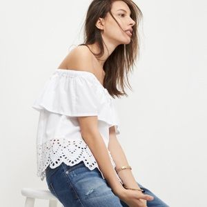 Madewell Eyelet Off the Shoulder Top