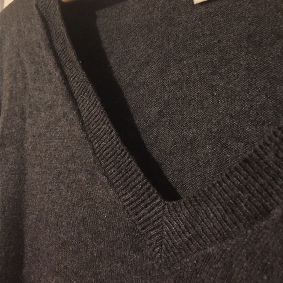 Gray V-Neck Sweater - Picture 3 of 3