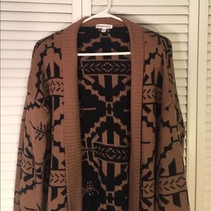 Large Brown/Black Geometric Cardigan