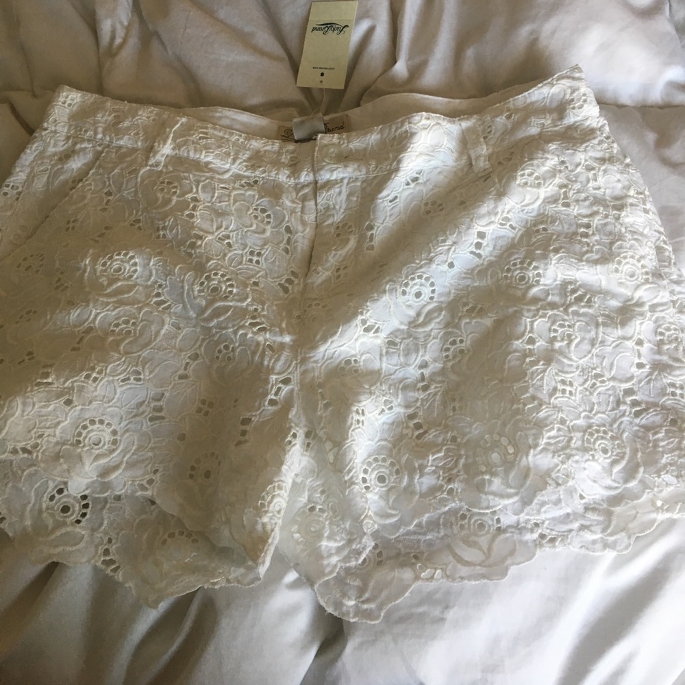 Lucky (Live in Love) White Eyelit Shorts