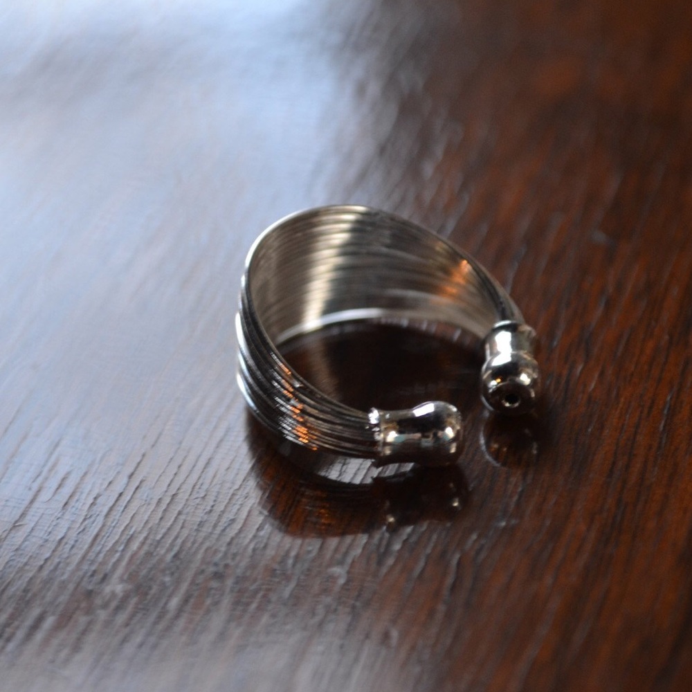 Resizable Sterling Silver Stacked Bands Ring - Picture 3 of 4
