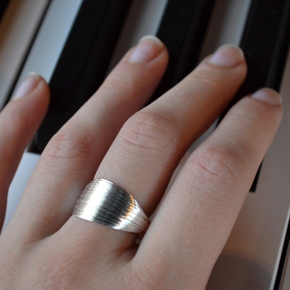 Resizable Sterling Silver Stacked Bands Ring - Picture 1 of 4