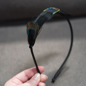 Peacock feather headband