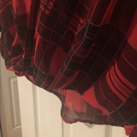 Red and Black Plaid Blouse - Picture 2 of 4