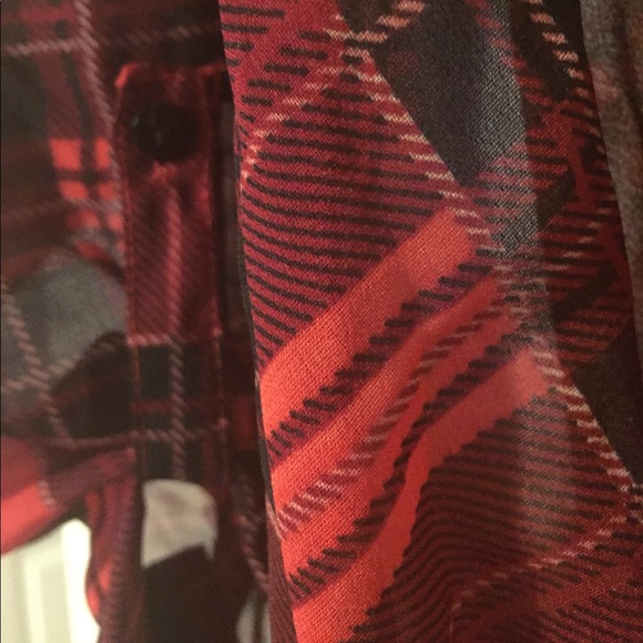 Red and Black Plaid Blouse - Picture 3 of 4