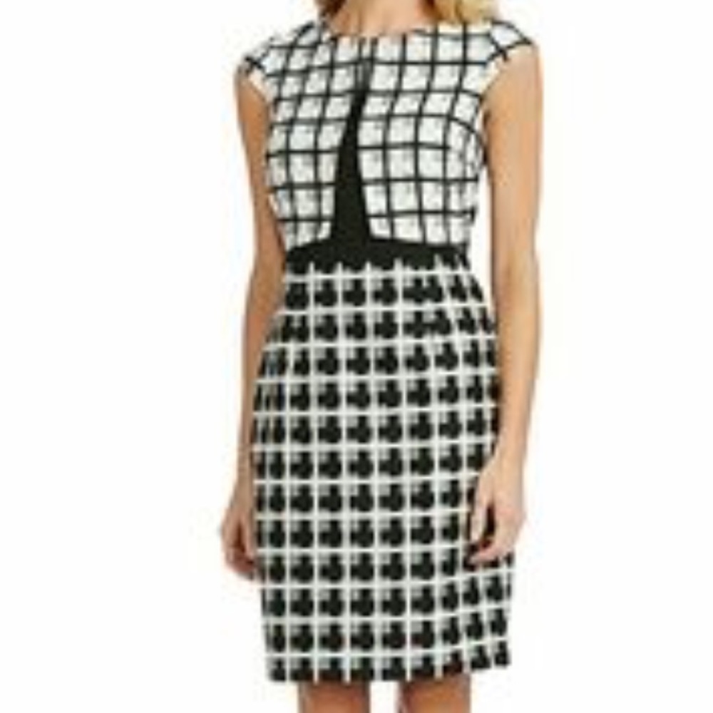 White & Black Plaid Antonio Melani Dress