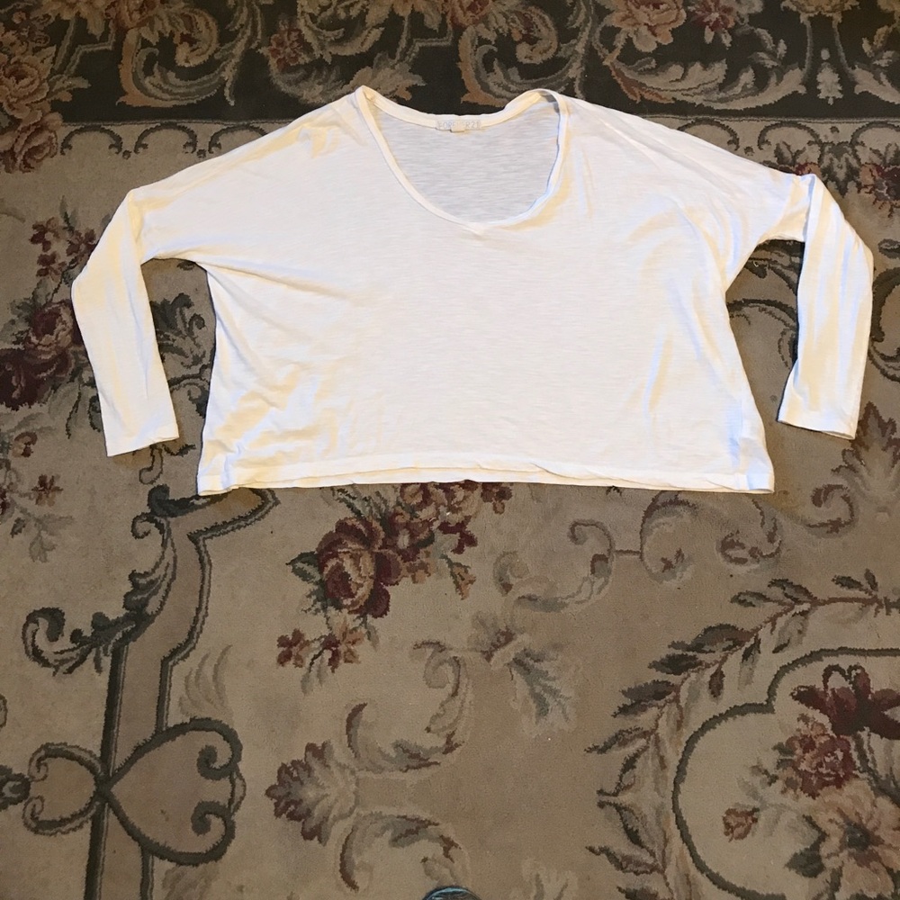 Cream long sleeve crop