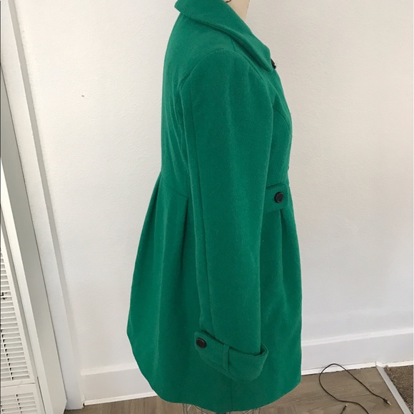 Emerald green wool coat - Picture 2 of 3