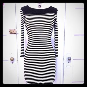 Striped t-shirt sweater dress
