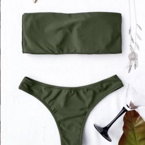 Green bandeau bikini brand new