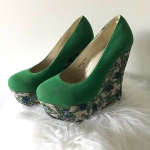 Vintage print Wedges