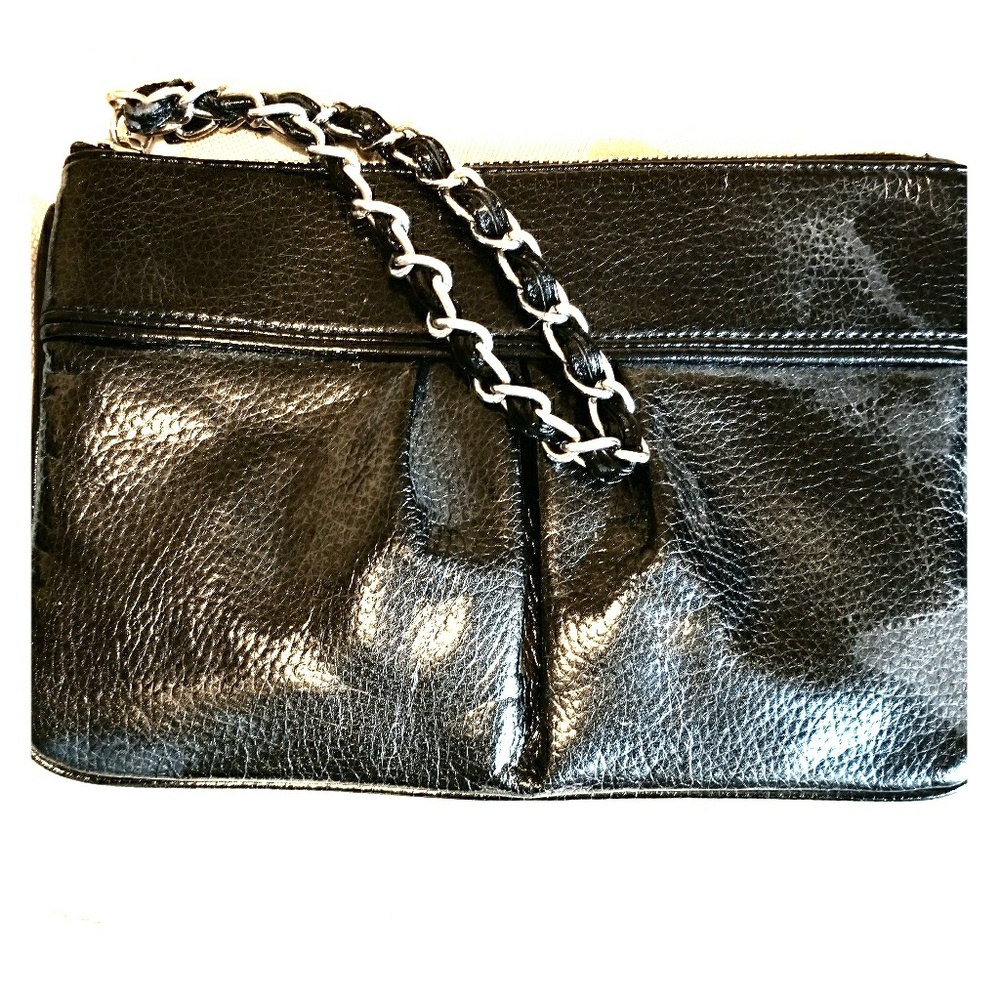 Black Leather Wristlet from Express