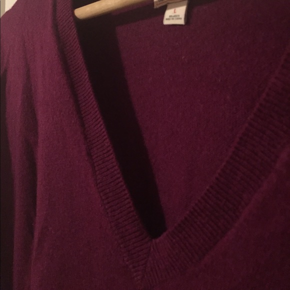 Plum V-Neck Sweater - Picture 3 of 3
