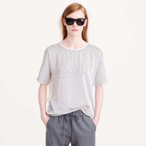J. Crew Tops - J. Crew Striped SILKY FRONT T-SHIRT Top