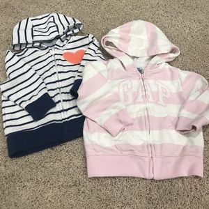 Bundle of two zip up hoodies