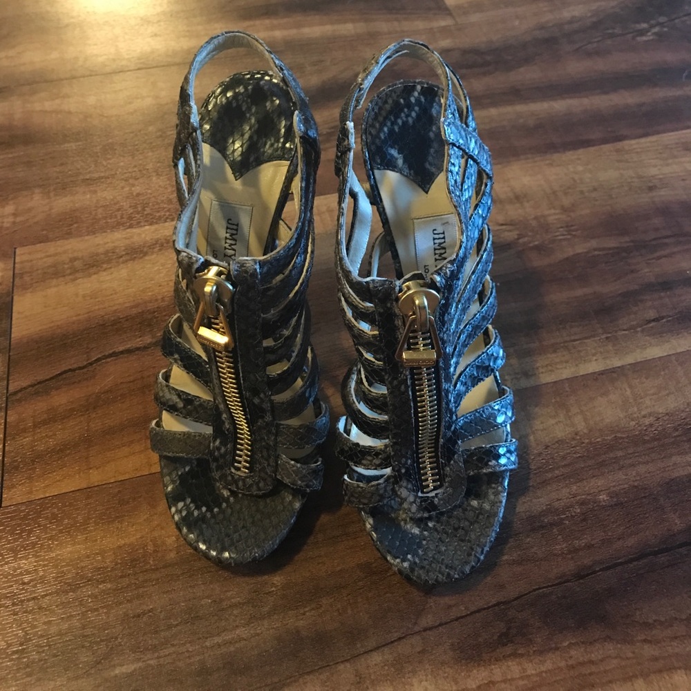 Jimmy Choo Snakeskin Glenys Sandal - Picture 3 of 8