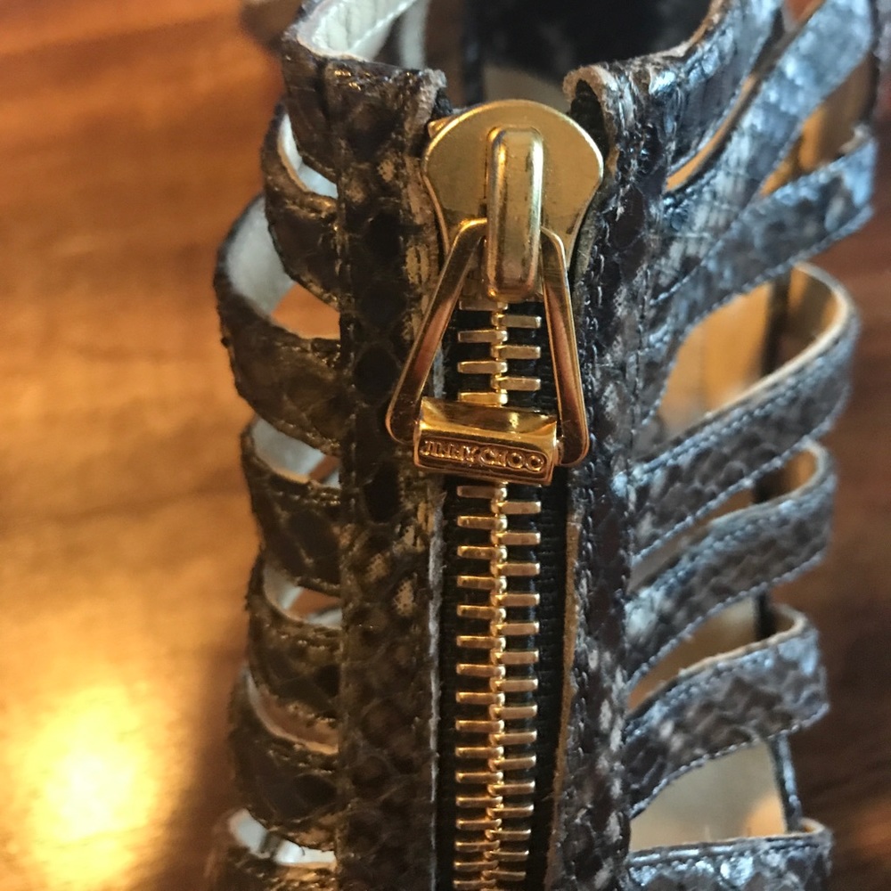 Jimmy Choo Snakeskin Glenys Sandal - Picture 5 of 8
