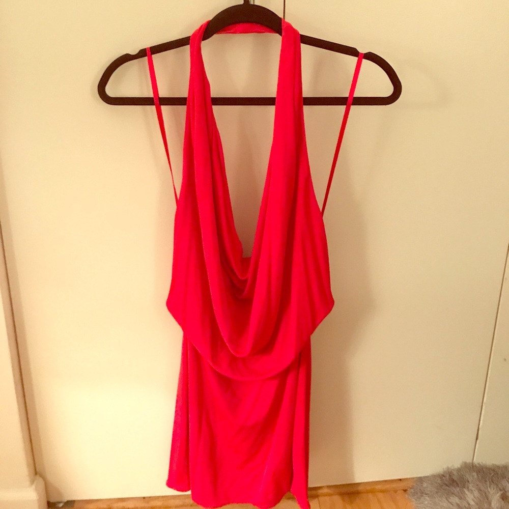 BCBGMaxazaria Veda low- back Cowl Neck dress