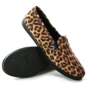 Leopard Print Vans Slip-ons