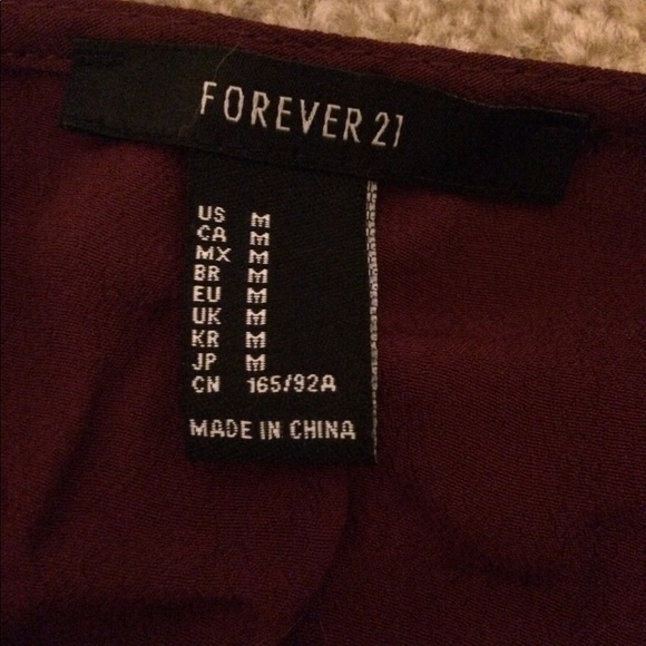 Maroon Forever 21 Romper w/ Lace Detail - Picture 8 of 8