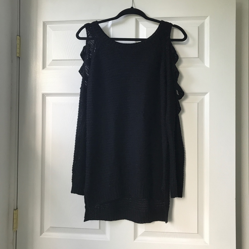 AQUA sweater with open shoulders