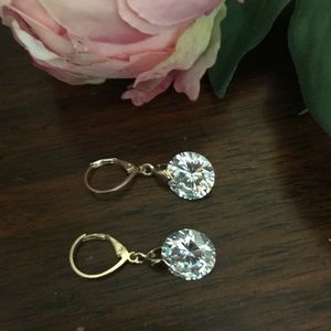 Solitaire Crystal Drop Earrings