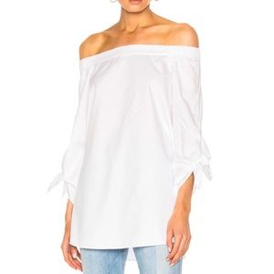 Tibi off shoulder tunic top