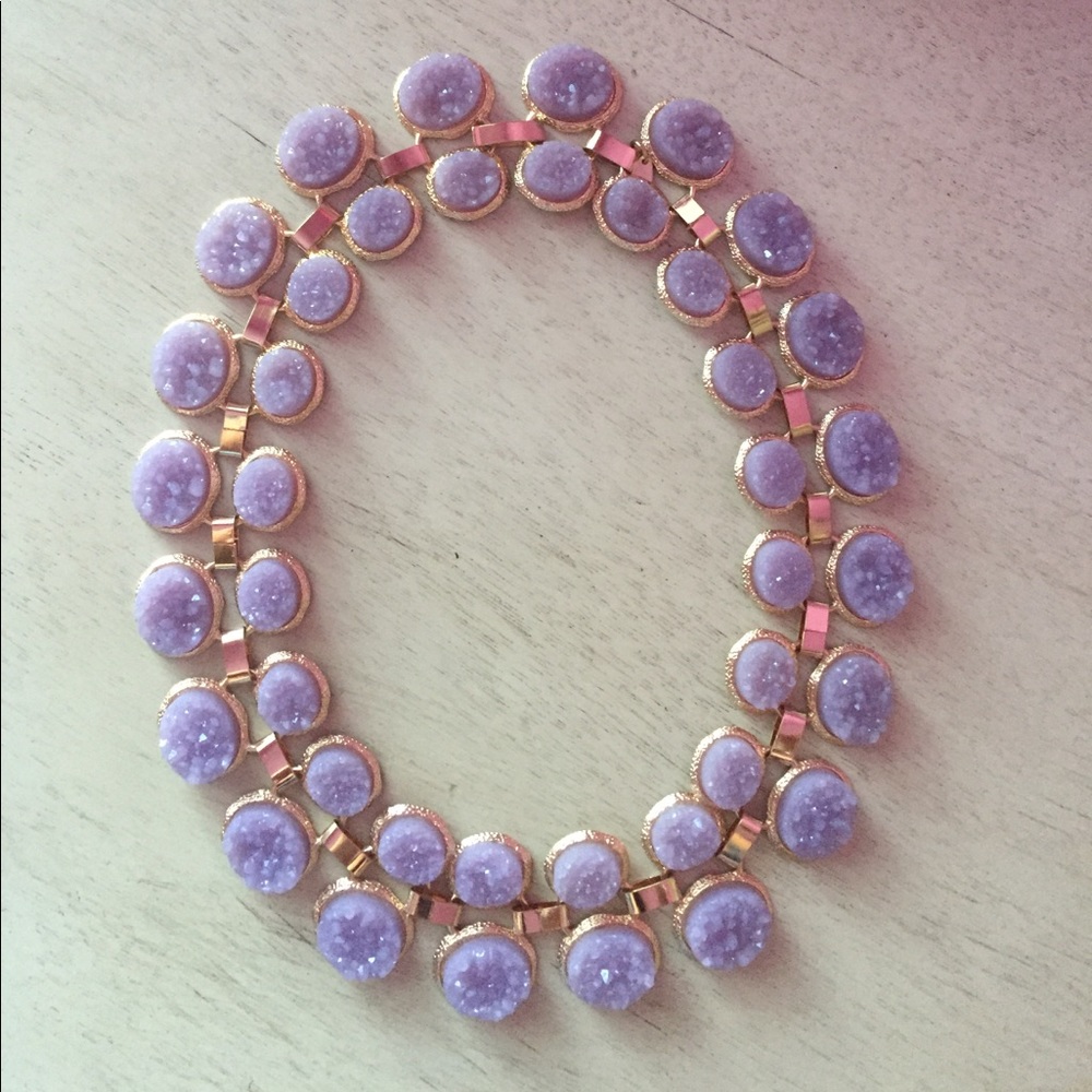 Purple/gold druzy stone statement necklace 💜💜💜