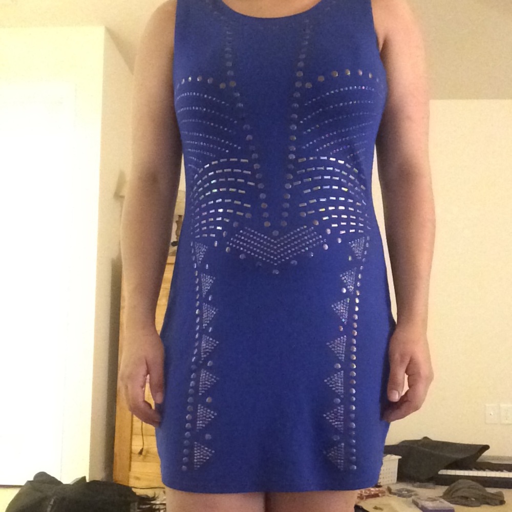 Royal Blue Minidress w/ Studs