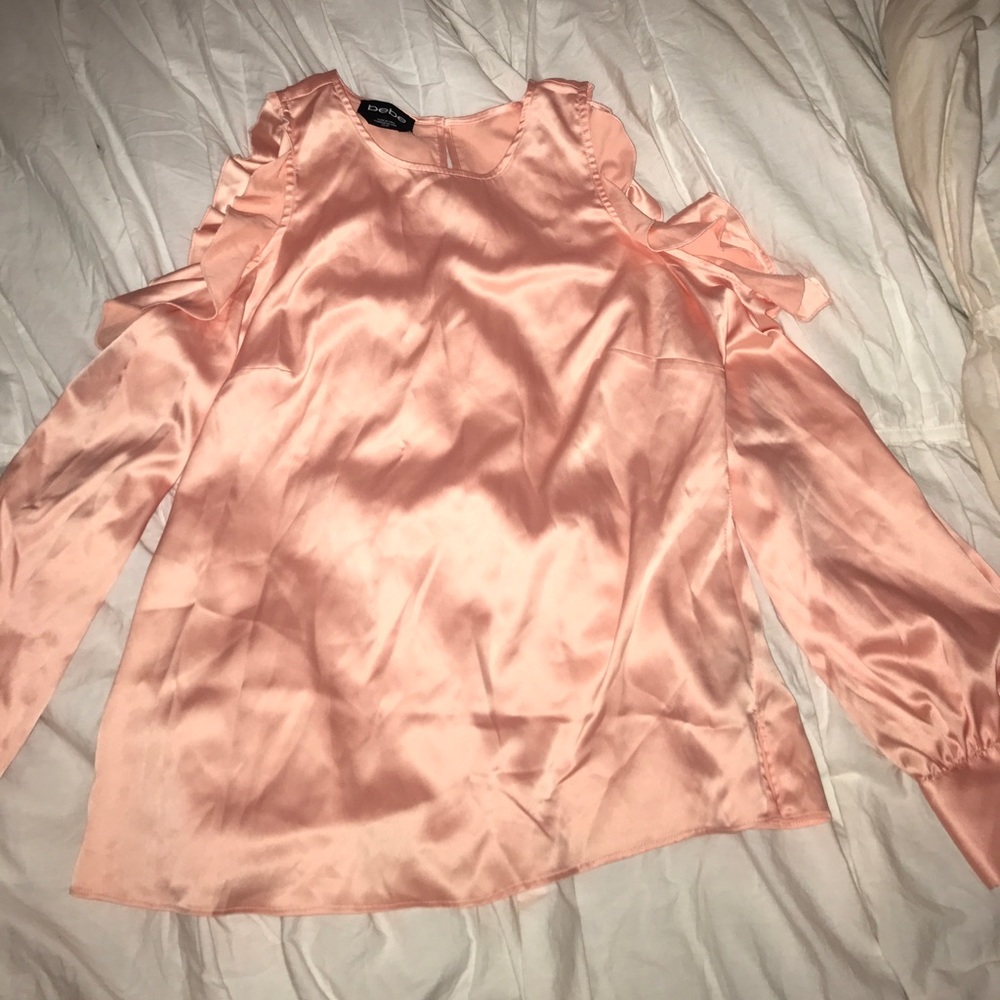 Cold shoulder satin top