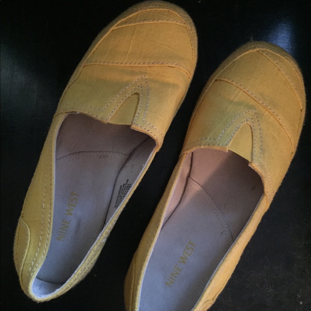 Nine West, yellow, slip-ons