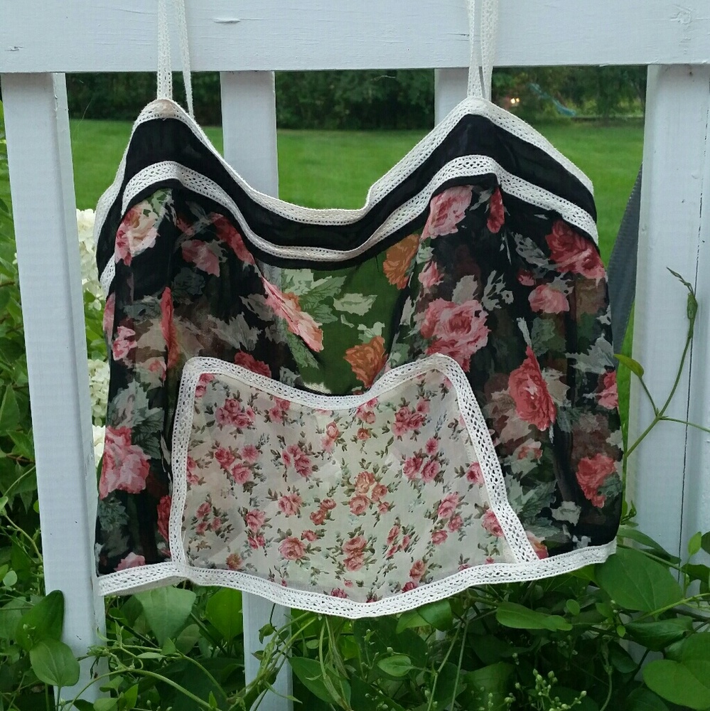 Free people sheer rose crop tank open back