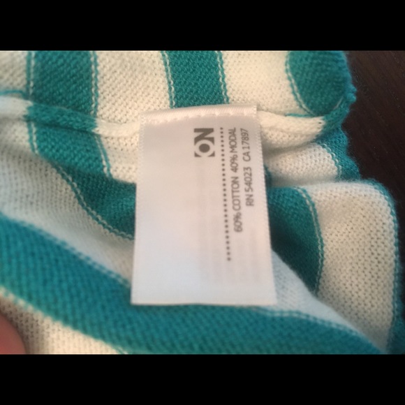 Turquoise and white stripe cardigan - Picture 5 of 5