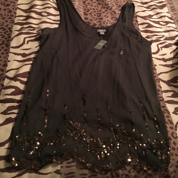 Aerie medium Chiffon Sequin Top - Picture 1 of 3