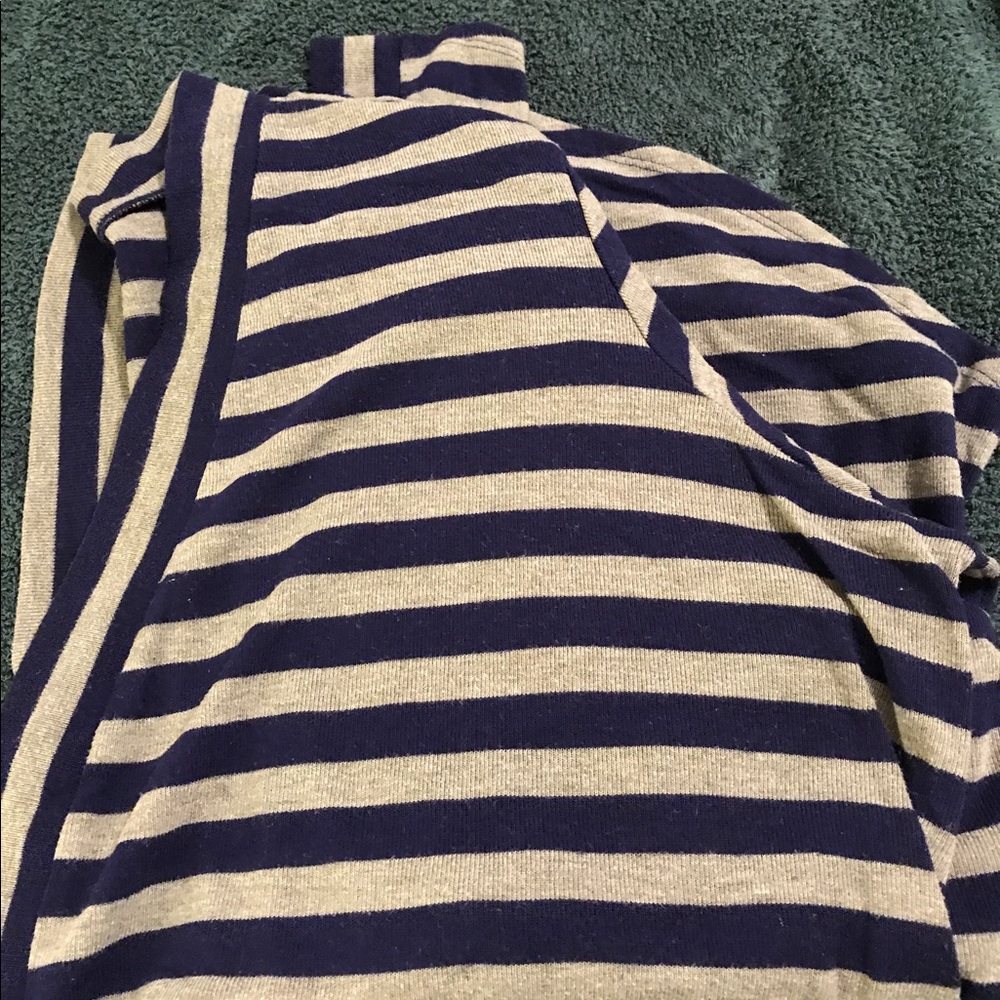 Purple and gray striped cardigan/ sweater
