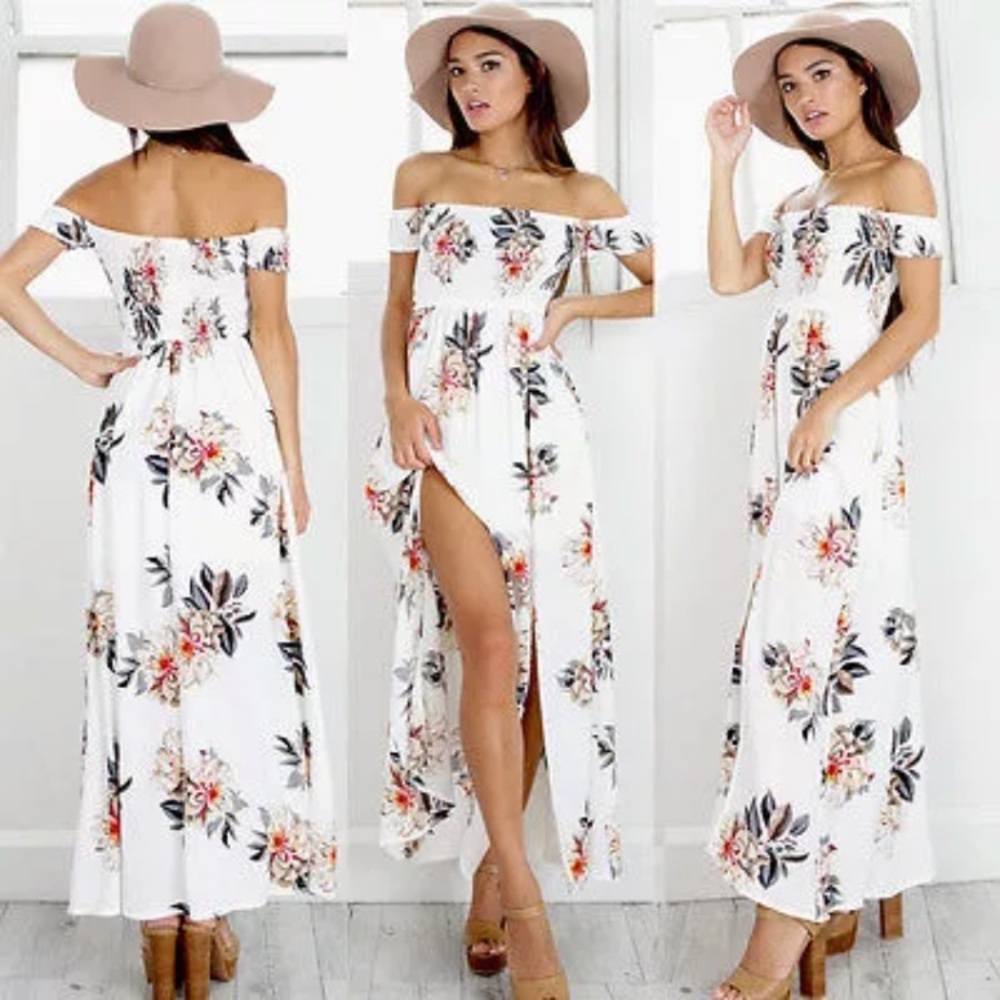 Last One🌷 Gorgeous Off the Shoulder Maxi Dress - Picture 5 of 6