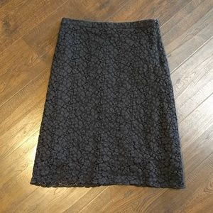 Black eyelit lace banana republic pencil skirt