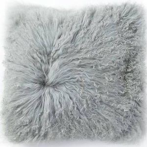 West Elm Mongolian Lamb Pillow Cover - Light Sage