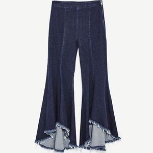 NWT - Zara flared stretch denim pants, women's M