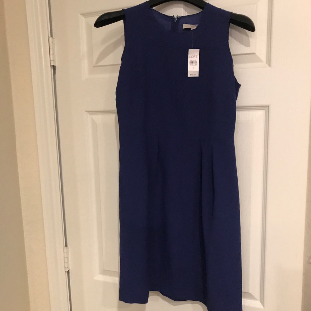 Cobalt blue Loft fit & flare dress