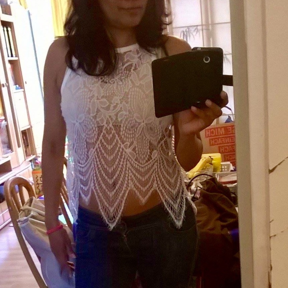 Summer Beach White Lace Sleeveless Tank Top + Gift - Picture 8 of 8