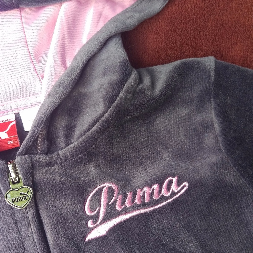 Girls Puma Velour Track Suit