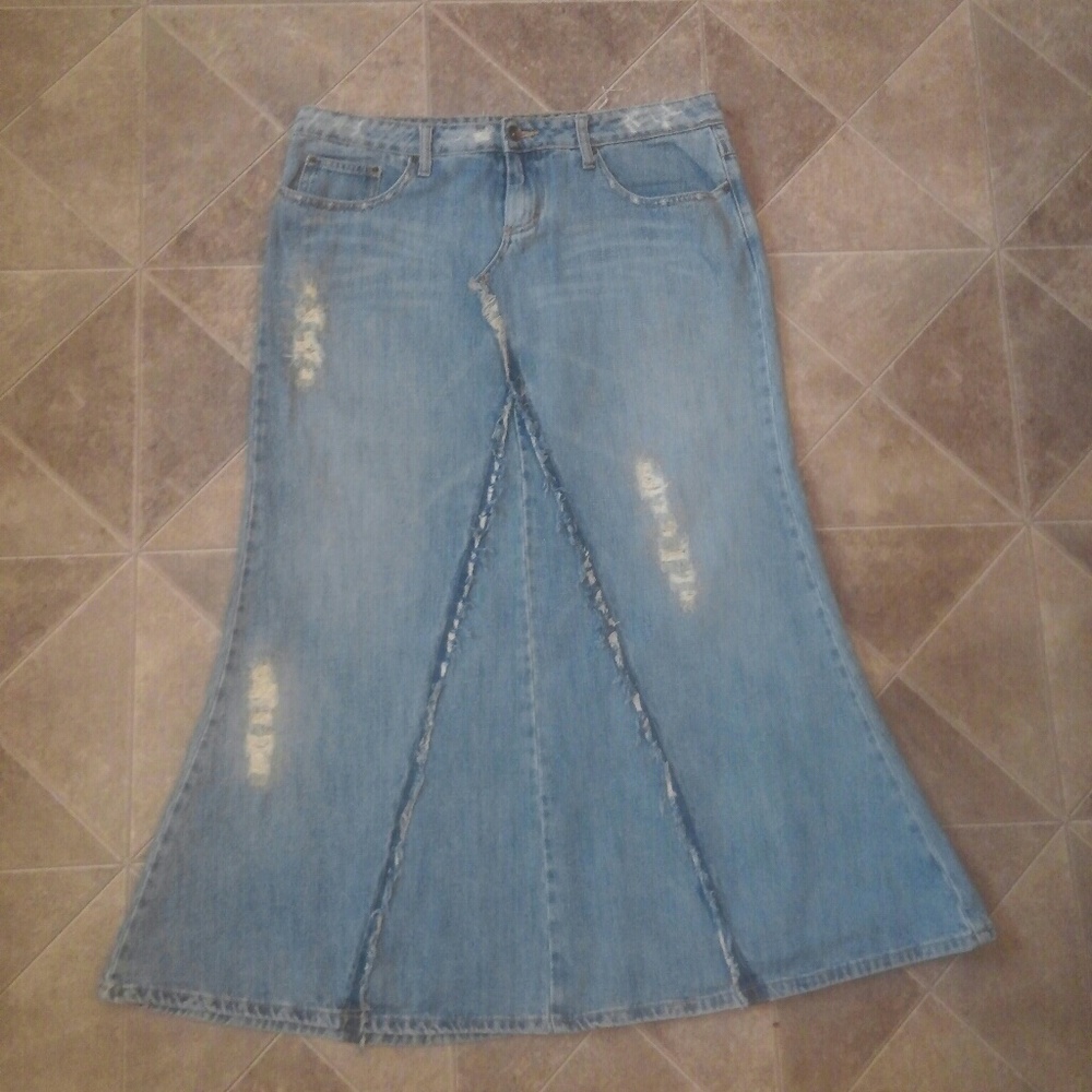 Long Denim Jean Skirt Karma Size 13