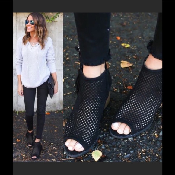 Shoes - Peep Toe Tassle Bootie.