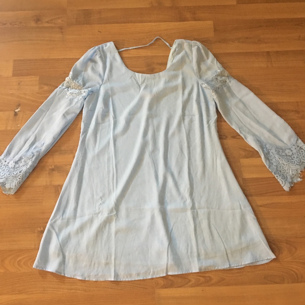Blue long sleeve dress