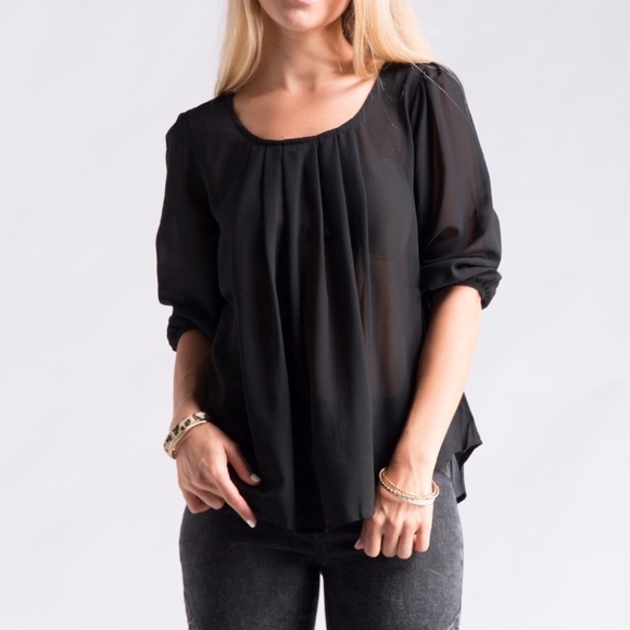 NWT black sheer top - Picture 2 of 3