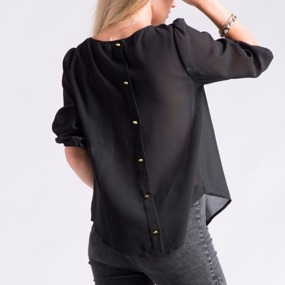 NWT black sheer top - Picture 3 of 3