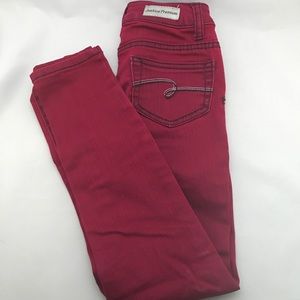 Maroon skinny jeans