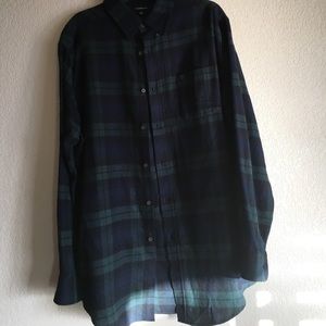 Blue and green plaid flannel