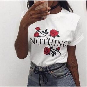 Rose Nothing Printed T-Shirt